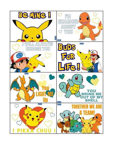 Pokemon Valentines Day Cards Etsy