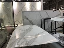 Book Match Nano Bianco Calacatta White Glass Marble Slabs From China