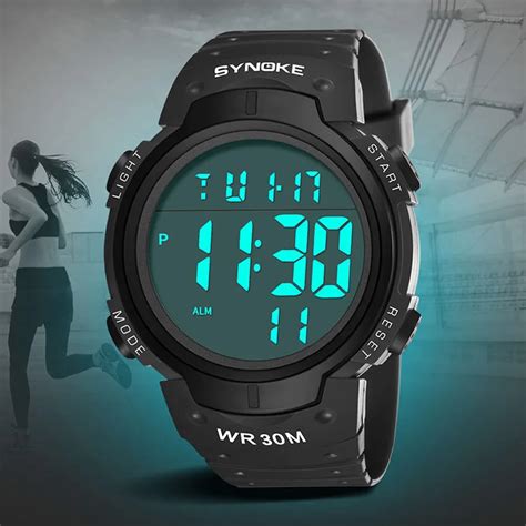 Synoke Brand Digital Sport Watches For Men Waterproof Military Watch