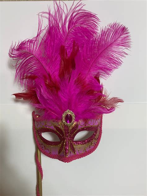 Pink Mardi Gras Masquerade Mask Classic Jester Mask Etsy Masquerade