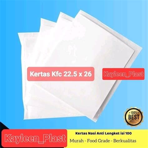 Jual Kertas Nasi Kfc Isi Lembar Pembungkus Nasi Putih Kertas