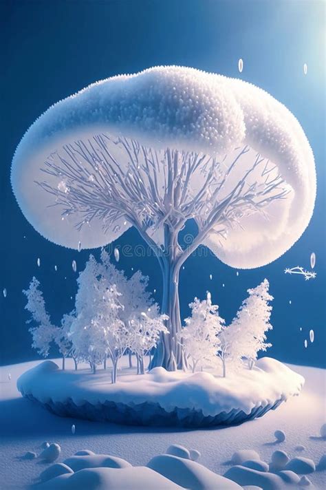 A Strange Snow Scene Stock Illustration Illustration Of Reflection