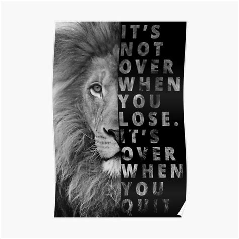 Wall Art Lion It S Not Over When You Lose It S Over When You Quit