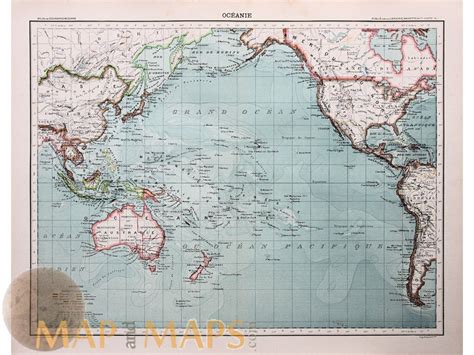 Oceanie Old Map Pacific Ocean Franz Schrader 1890 Mapandmaps