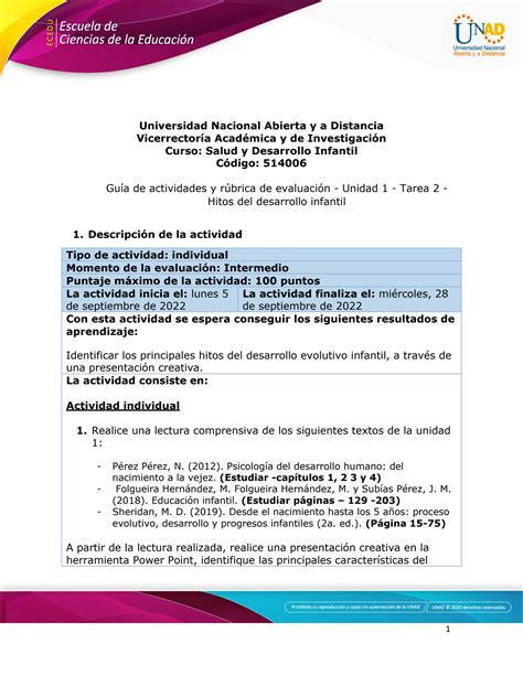 SOLUTION Gu A De Actividades Y R Brica De Evaluaci N Unidad 1 Tarea 2