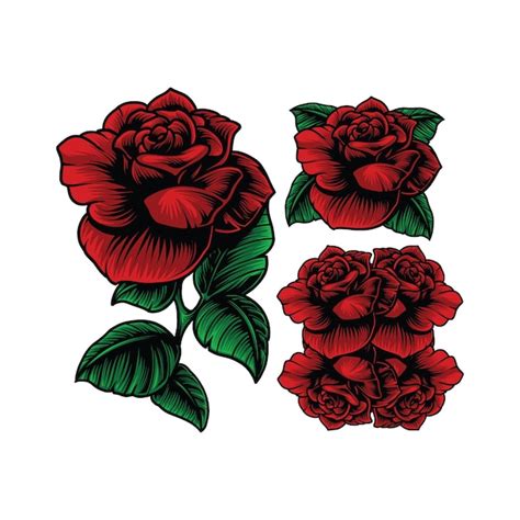 Premium Vector Red Rose Vector