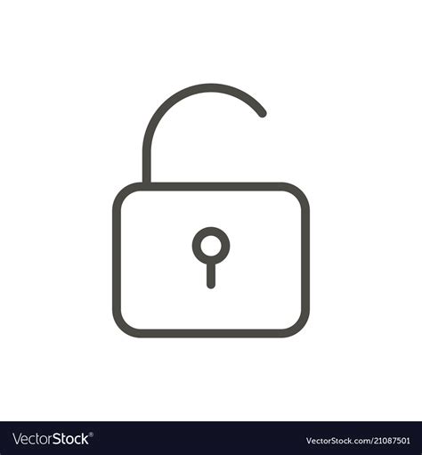 Unlock icon line access symbol Royalty Free Vector Image