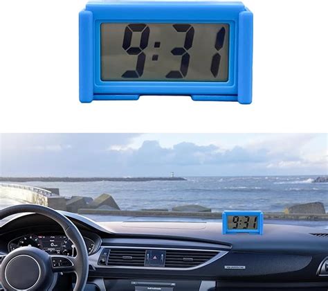 Amazon Augeny Mini Car Digital Clock Adhesive Electronic Small