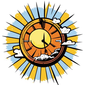 Daylight Savings Ends Vector Sticker Clipart In The Style Of Bold