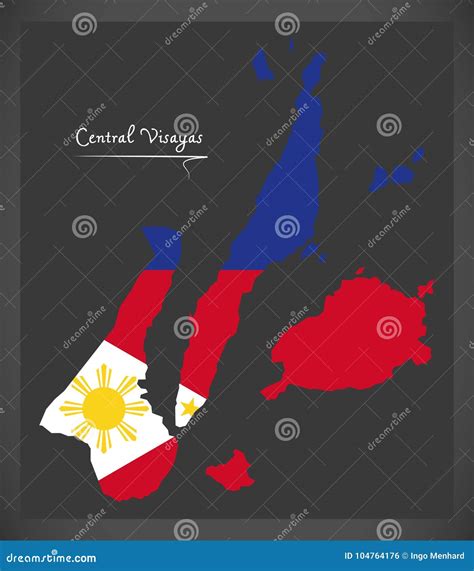 Central Visayas Map of the Philippines with Philippine National Stock Vector - Illustration of ...