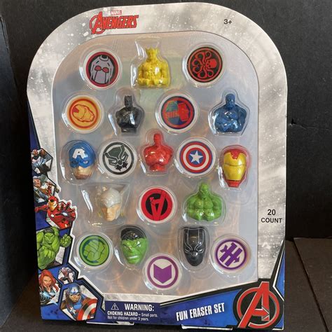 Marvel Avengers Superheroes 20 Pcs Fun Pencil Eraser Set 3