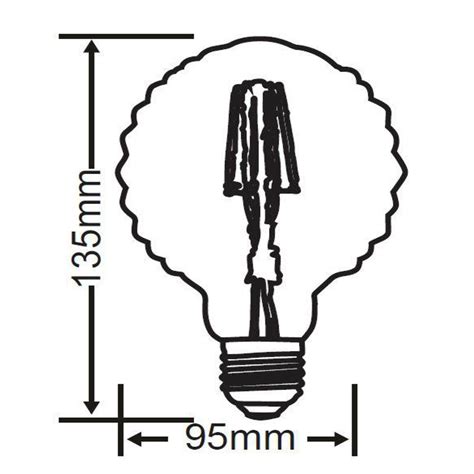 Led Lamp Filament Trion Globin E27 Fitting 4w Warm Wit 2700k