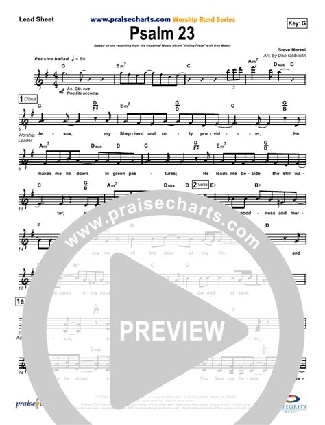 Psalm 23 Sheet Music Pdf Don Moen Praisecharts