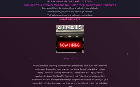 Aj Nails Of Mebane 1 Voted Nail Salon And Spa Mebane Nc