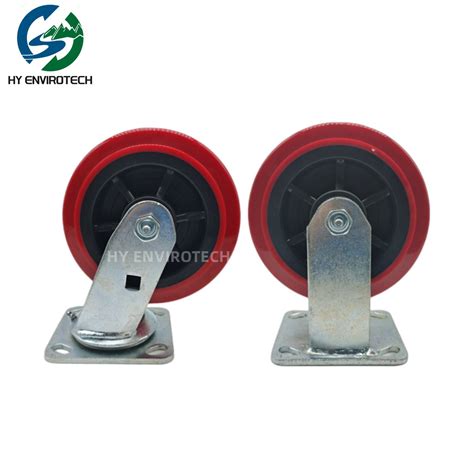 X Flat Tread Ppu Swivel Caster Used On Waste Dumpster From Hy