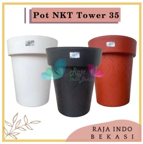 Pot Tinggi NKT Tower 35 Putih Hitam Coklat Merah Bata Teracota Untuk