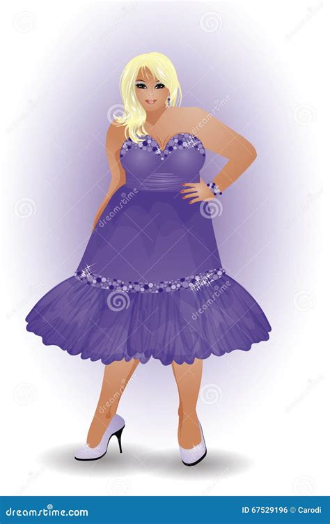 Fille Blonde De Taille Plus Vecteur Illustration De Vecteur Illustration Du Barre Mode