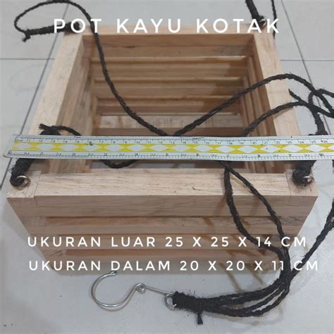 Jual Pot Kayu Kotak X Cm Tali Kawat Pot Anggrek Vanda Pot