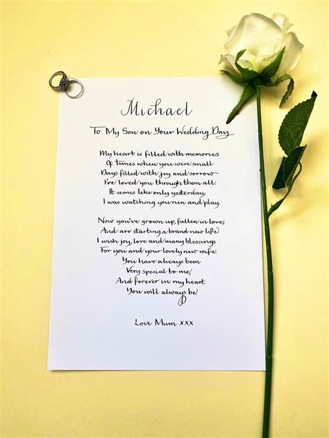 To My Son On Your Wedding Day Son Wedding Gift Letter For My Son