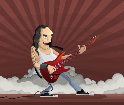 Rock Guitar Player Cartoon