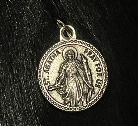 Saint Agatha Medal, Patron Saint Breast Cancer, St Agatha Medal, Silver ...