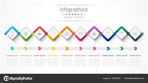 Elementos De Diseño Infográfico Para Su Negocio Con 10 Opciones Piezas Pasos O Procesos