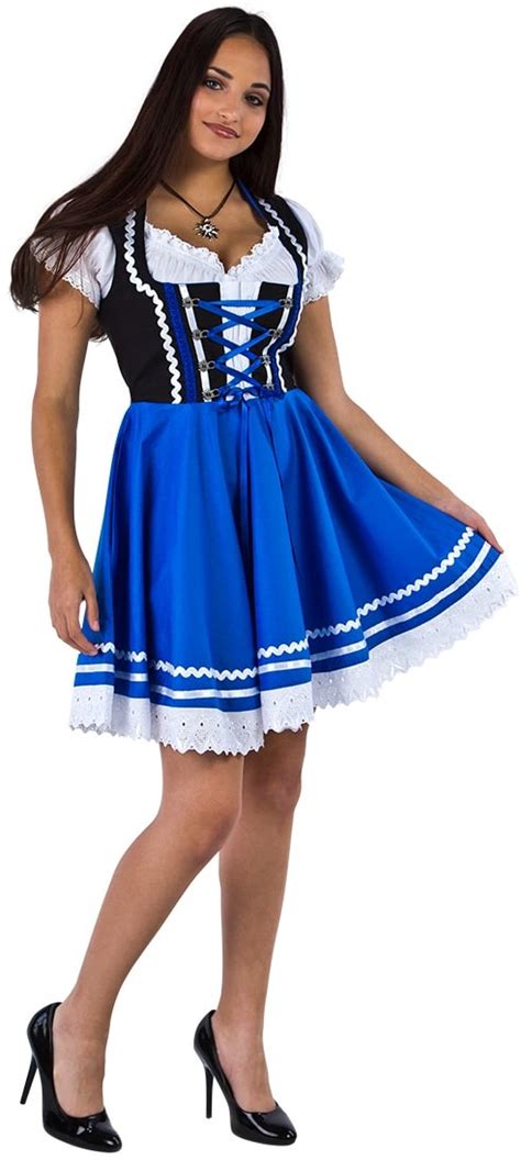 Zwart Blauw Tiroler Dirndl Cm Dlg Katoen Kopen