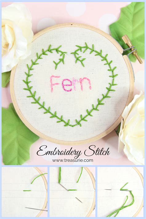 Fern Stitch Easiest Fern Embroidery Tutorial Treasurie