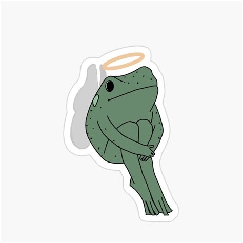 Frog Angel Sticker By Molly Jamison In Frog Art Frog Drawing