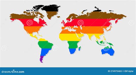 The Philly Pride Flag In A Shape Of World Map Flag Of Gay Transgender Bisexual Lesbian Etc