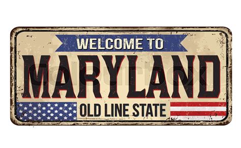 Welcome to Maryland vintage rusty metal sign | Stock vector | Colourbox