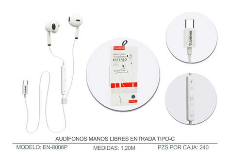 Aud Fonos Manos Libres Tipo C EN 8006P