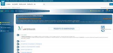 Reddito Di Emergenza Domanda INPS Al Via Ecco Come Si Presenta