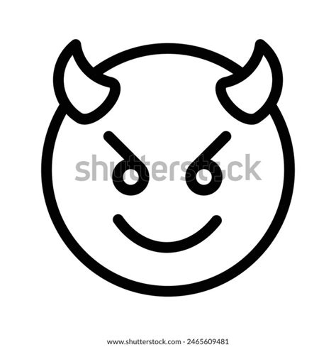 Scary Devil Horns Customizable Emoji Icon Stock Vector (Royalty Free ...