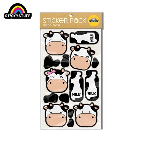 Jual Cute Cow Mini Sticker Stiker Pack Corak Sapi Stiker Vinyl Waterproof Dekorasi Case