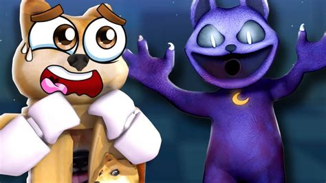 Enfrentei O Gato Roxo Do Mal Catnap Roblox Escape Catnap Smiling