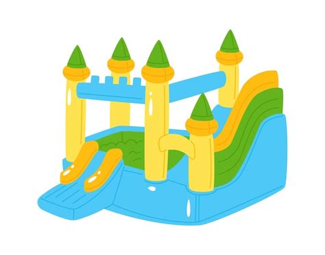 Parque infantil inflable del castillo para niños Vector Premium