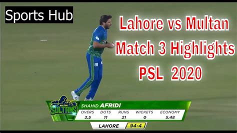 Lahore Qalandars Vs Multan Sultans Full Match Highlights Match 3