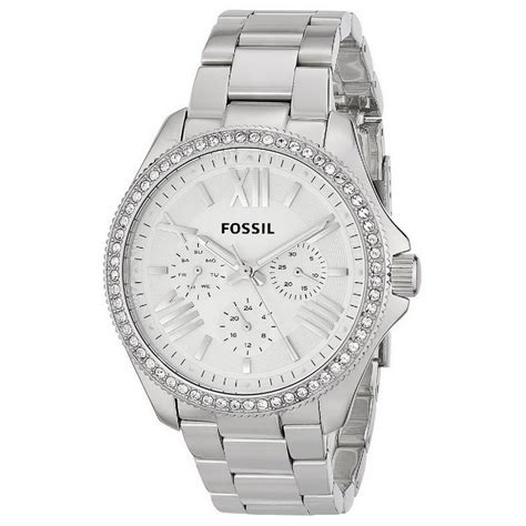 Original Fossil Women Cecile Silver Dial Stainless Steel Watch Am