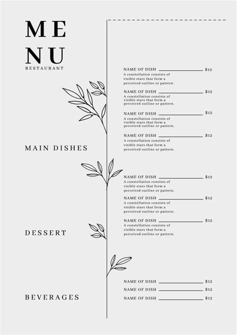 Minimalist Restaurant Menu Cafe Menu Design Menu Restaurant Menu Layout