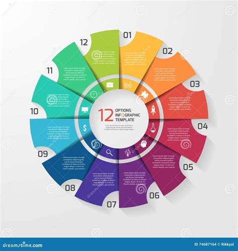 Vector Circle Infographic Template For Graphs Charts Diagrams Stock