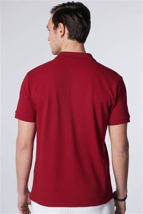 Erkek Slim Fit Dar Kesim Bordo Polo Yaka Ti Rt Tudors