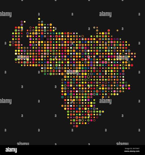 Mapa de Venezuela Silhouette Ilustración de patrón generativo pixelada