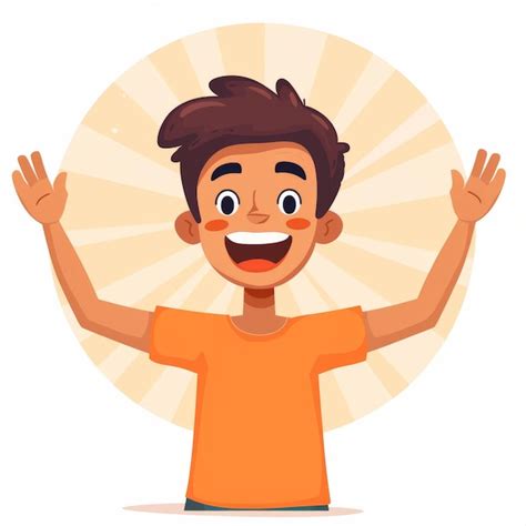 Cartoon Illustration Of A Happy Boy Premium Ai Generated Image