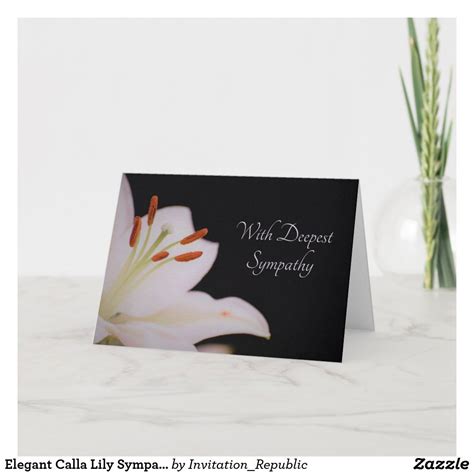 Elegant Calla Lily Sympathy Card Zazzle Sympathy Cards Sympathy