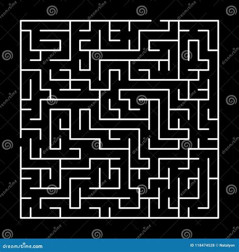 Puzzle Simple Noir Et Blanc De Labyrinthe Vecteur Illustration De