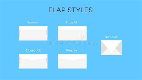 Most Envelope Flap Styles. Vector Temlate. Stock Vector - Illustration ...