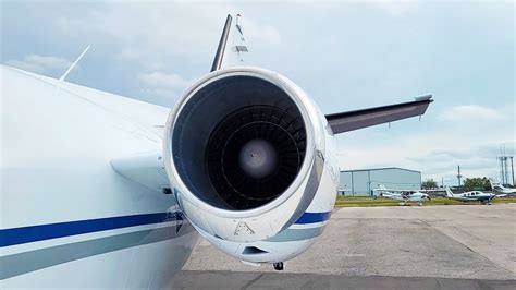 Close Up Of Private Jet Engine Windmilling Youtube