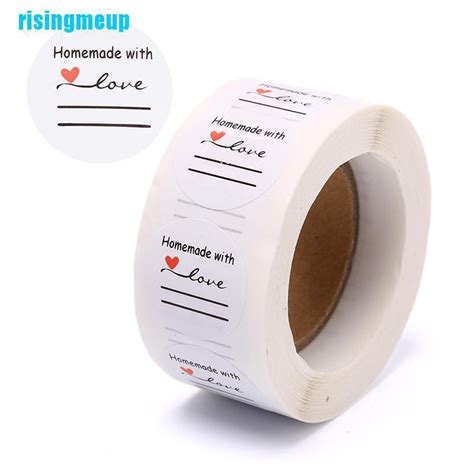 Risingmeup Labels Per Roll Inch Homemade With Love Sticker With