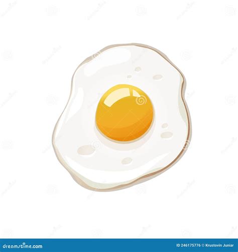 Fried Egg On The White Background Vector Stock Vector Illustration Of